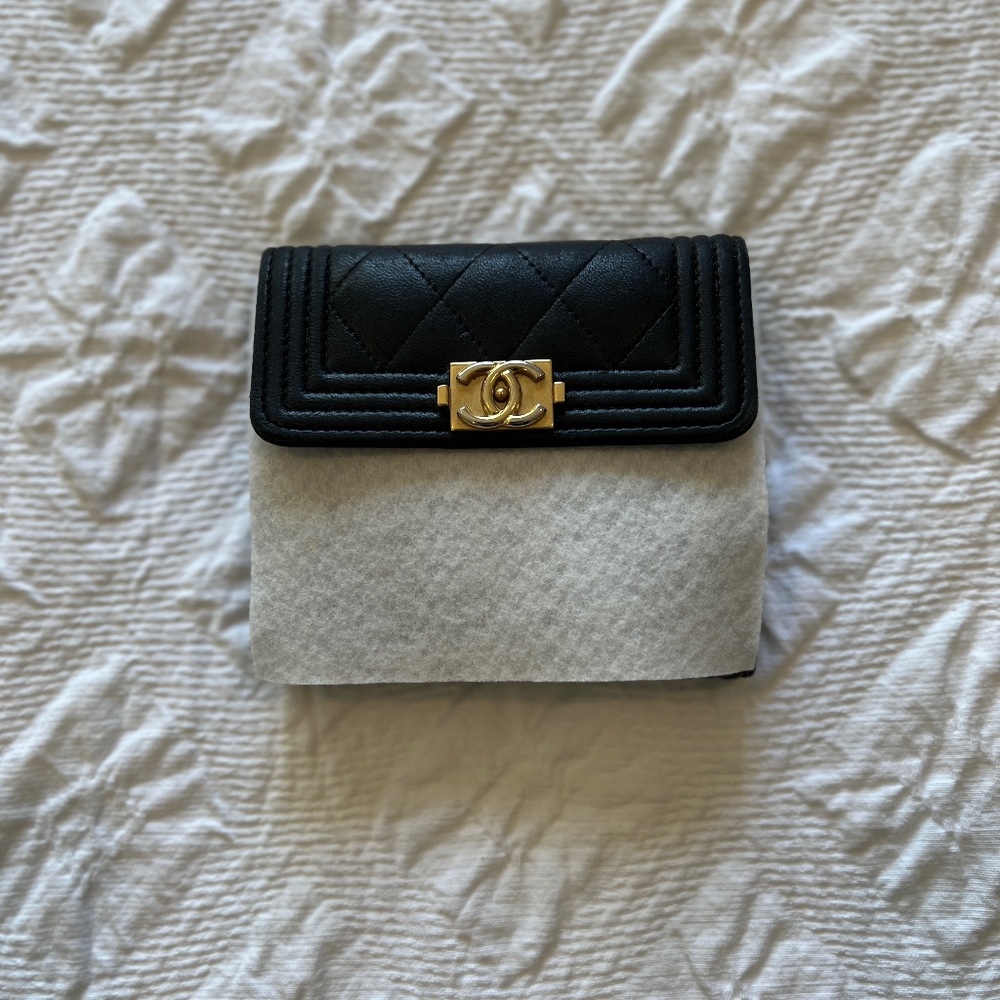 Chanel Quilted Compact Boy Wallet